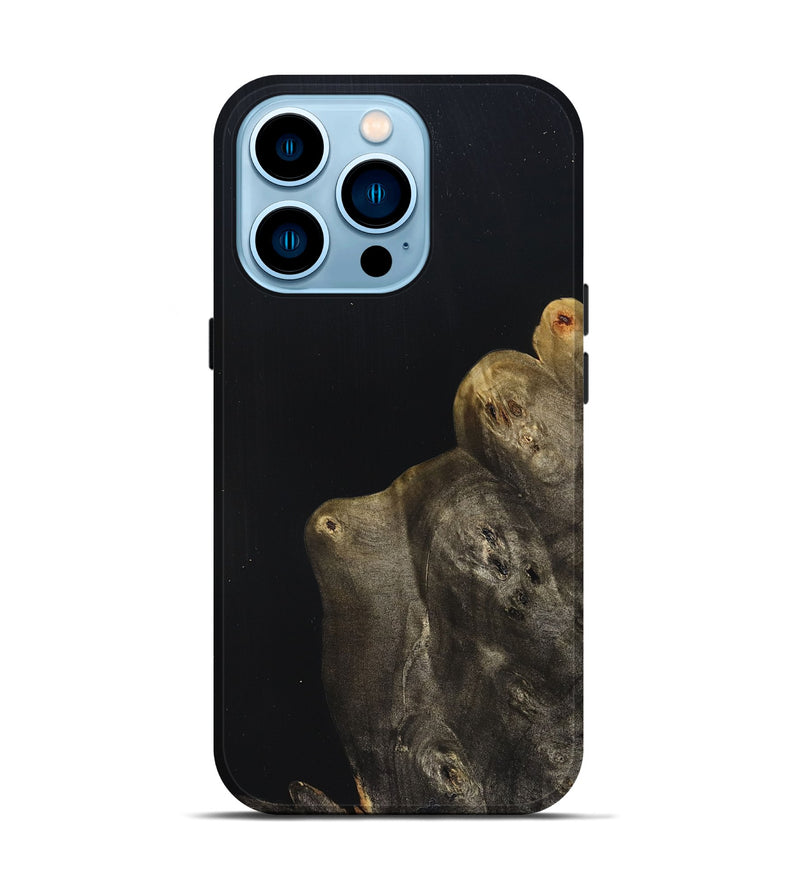 iPhone 14 Pro Wood Live Edge Phone Case - Jude (Pure Black, 823428)