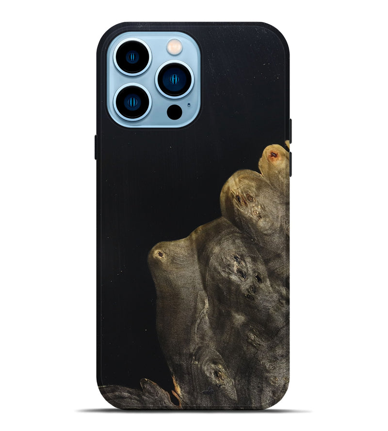 iPhone 14 Pro Max Wood Live Edge Phone Case - Jude (Pure Black, 823428)