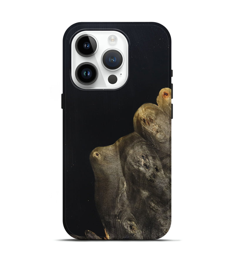 iPhone 15 Pro Wood Live Edge Phone Case - Jude (Pure Black, 823428)