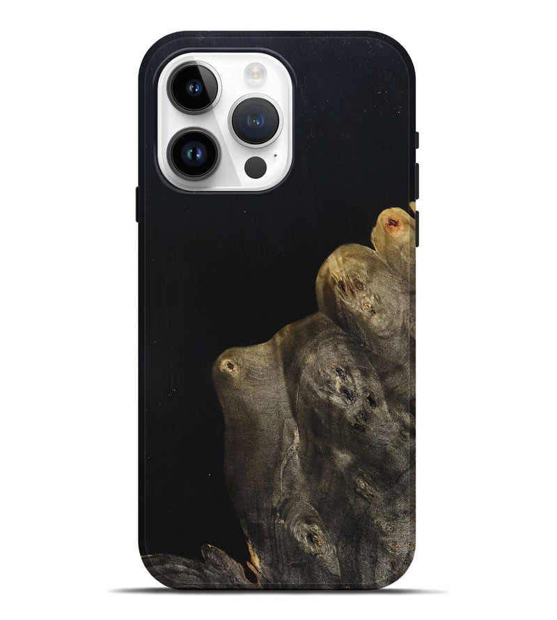 iPhone 15 Pro Max Wood Live Edge Phone Case - Jude (Pure Black, 823428)