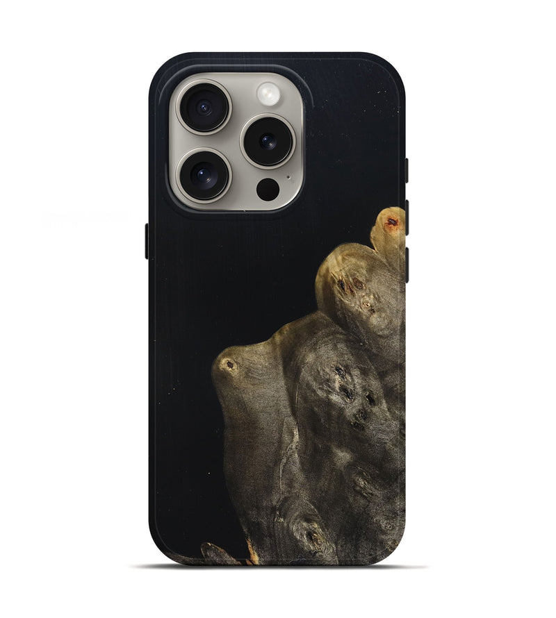 iPhone 16 Pro Wood Live Edge Phone Case - Jude (Pure Black, 823428)