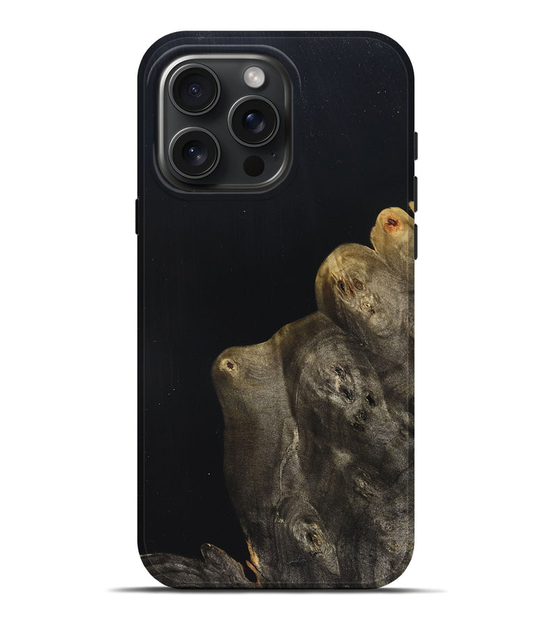 iPhone 16 Pro Max Wood Live Edge Phone Case - Jude (Pure Black, 823428)