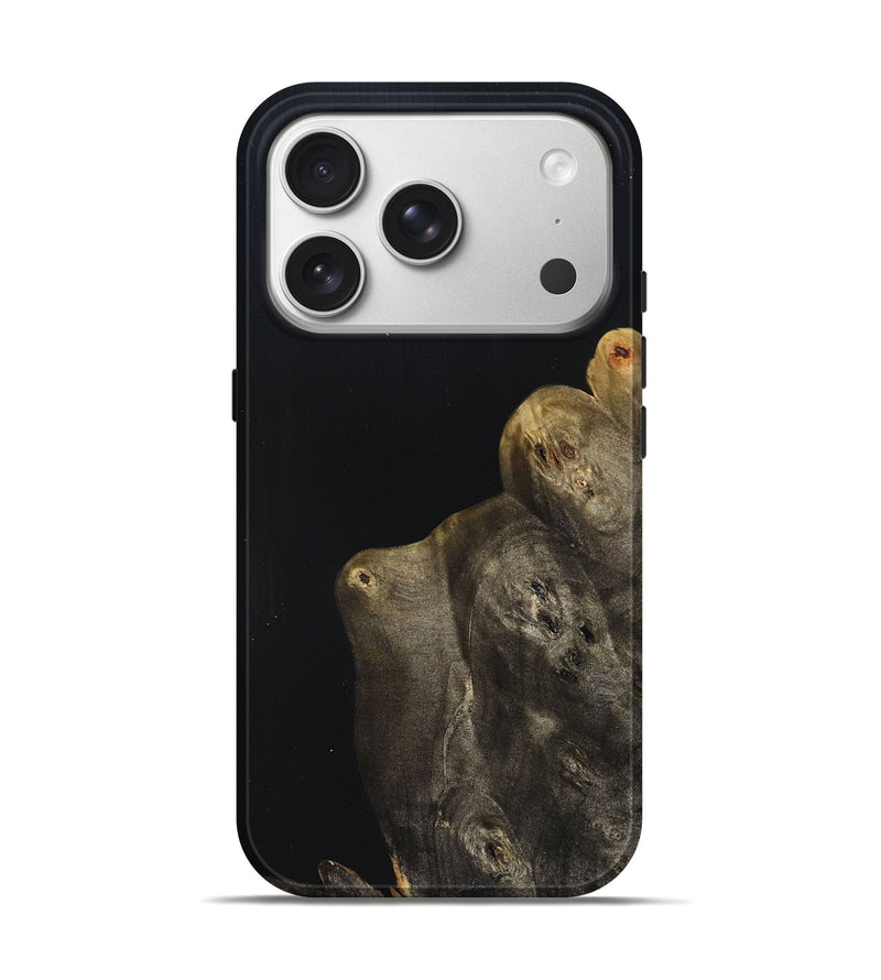 iPhone 17 Pro Wood Live Edge Phone Case - Jude (Pure Black, 823428)