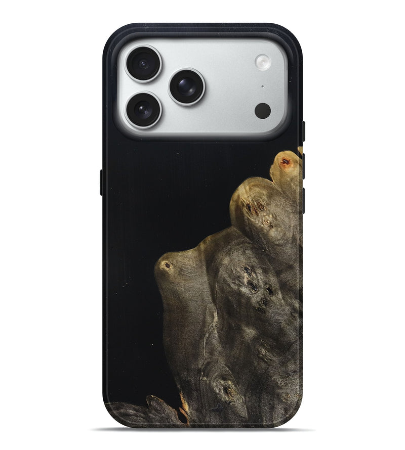 iPhone 18 Pro Max Wood Live Edge Phone Case - Jude (Pure Black, 823428)