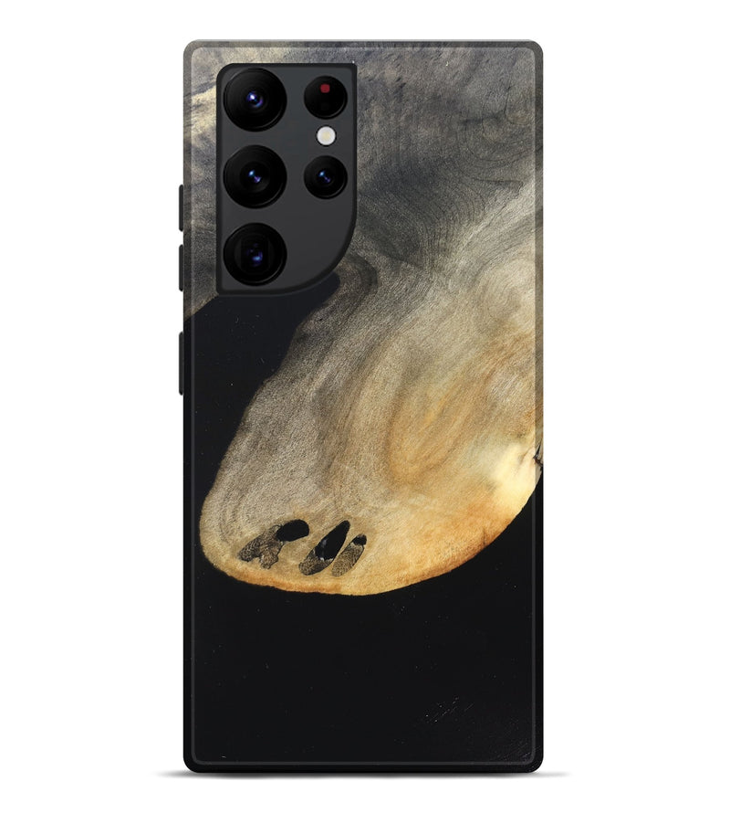 Galaxy S22 Ultra Wood Live Edge Phone Case - Edison (Pure Black, 823429)