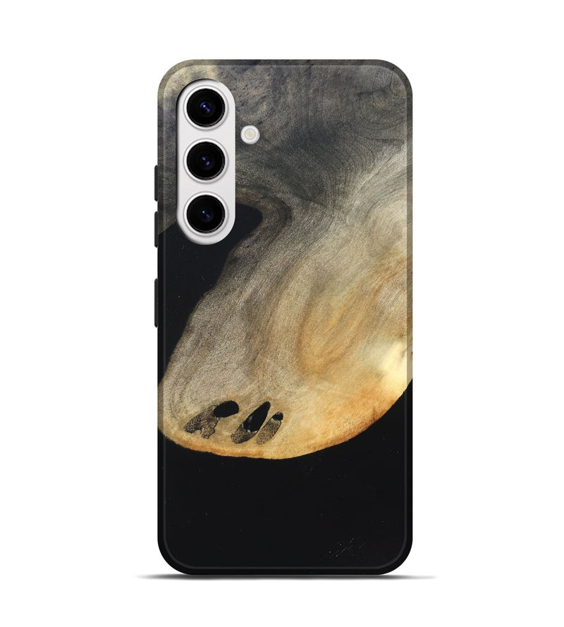 Galaxy S25 Wood Live Edge Phone Case - Edison (Pure Black, 823429)