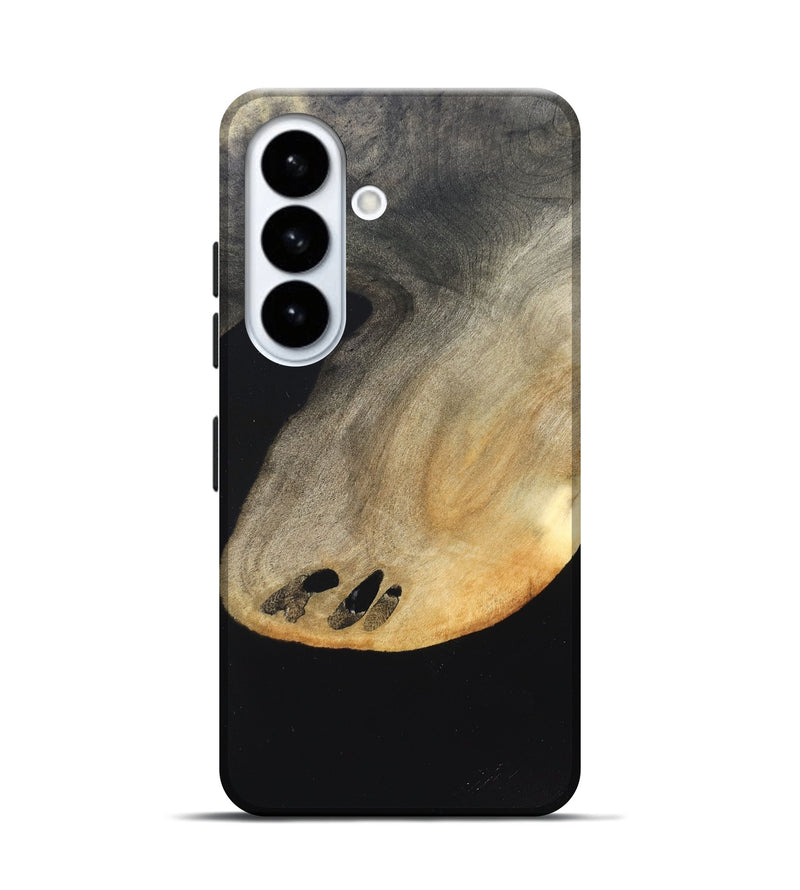 Galaxy S26 Wood Live Edge Phone Case - Edison (Pure Black, 823429)