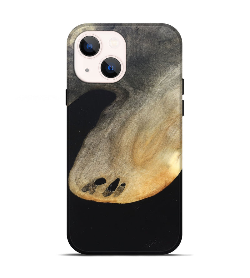 iPhone 13 Wood Live Edge Phone Case - Edison (Pure Black, 823429)
