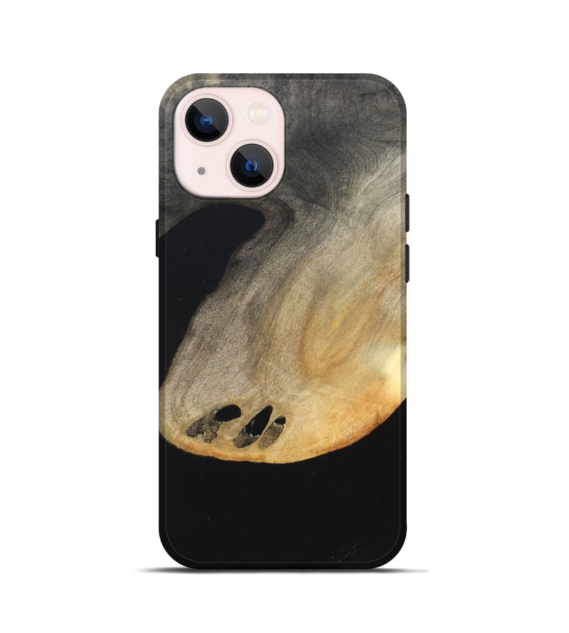 iPhone 13 mini Wood Live Edge Phone Case - Edison (Pure Black, 823429)