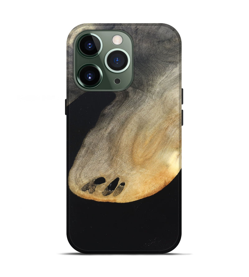 iPhone 13 Pro Wood Live Edge Phone Case - Edison (Pure Black, 823429)