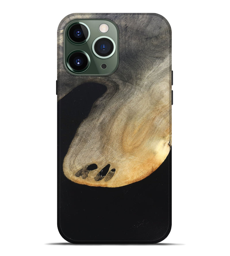 iPhone 13 Pro Max Wood Live Edge Phone Case - Edison (Pure Black, 823429)