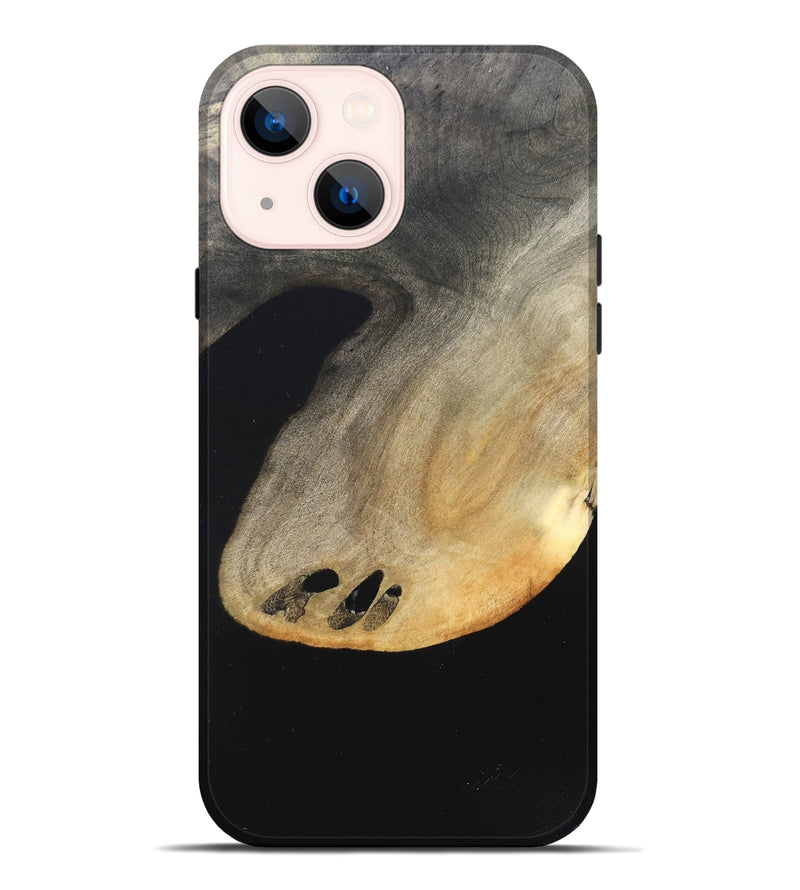 iPhone 14 Plus Wood Live Edge Phone Case - Edison (Pure Black, 823429)