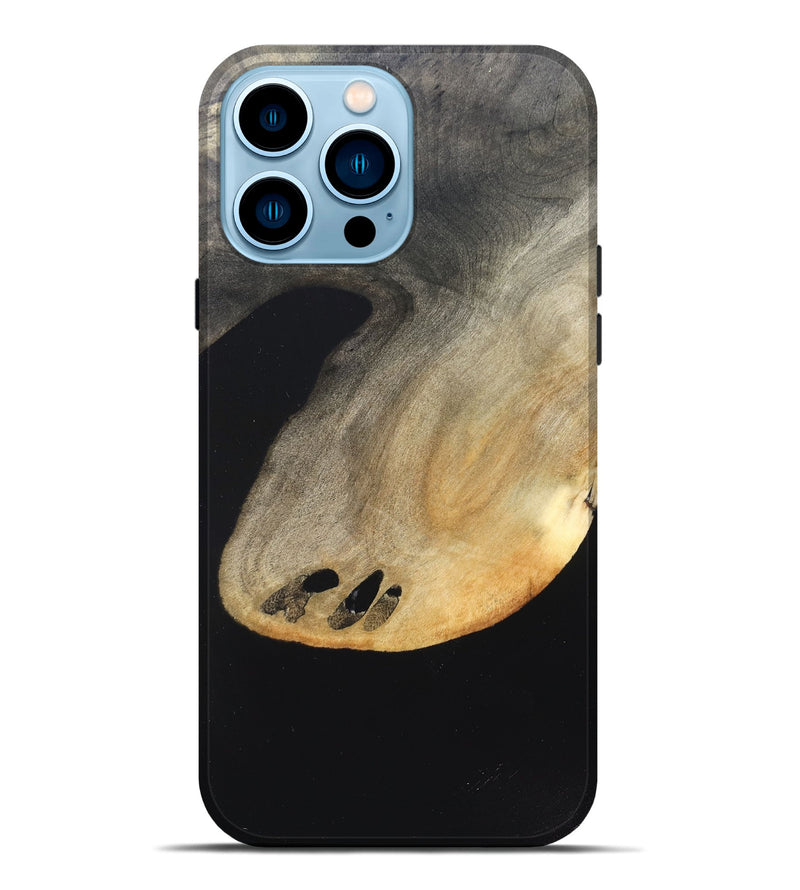 iPhone 14 Pro Max Wood Live Edge Phone Case - Edison (Pure Black, 823429)