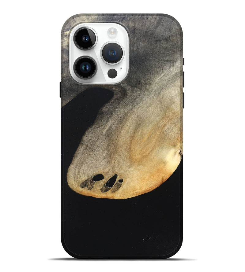 iPhone 15 Pro Max Wood Live Edge Phone Case - Edison (Pure Black, 823429)