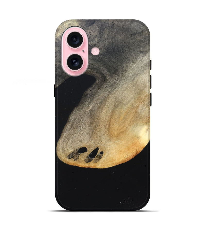 iPhone 17 Wood Live Edge Phone Case - Edison (Pure Black, 823429)