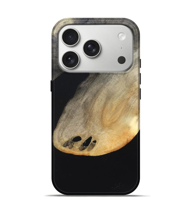 iPhone 17 Pro Wood Live Edge Phone Case - Edison (Pure Black, 823429)