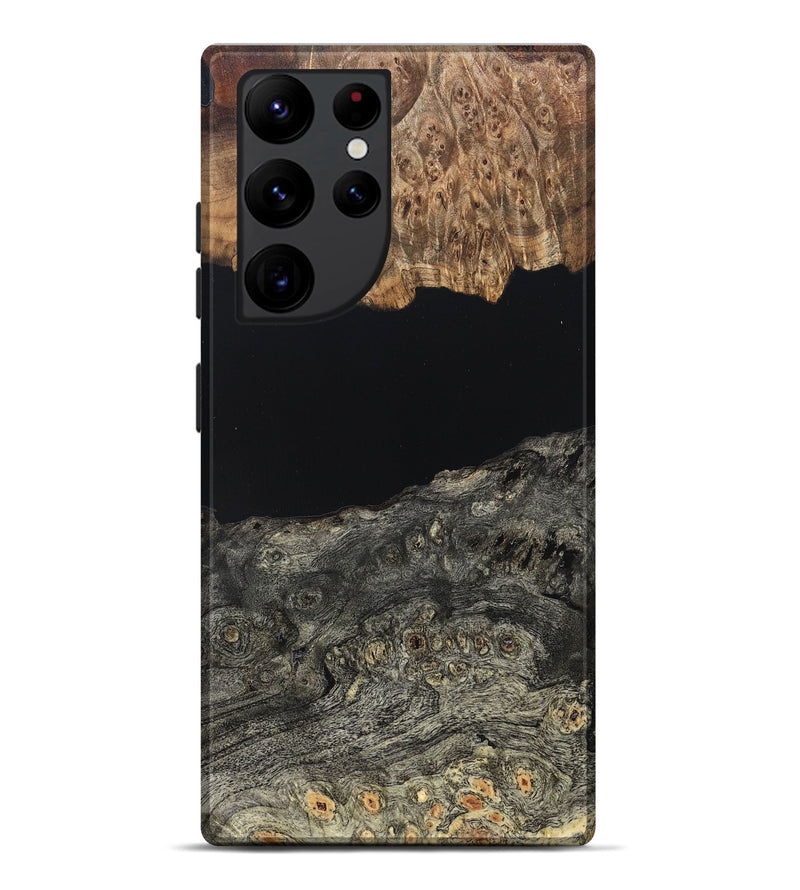 Galaxy S22 Ultra Wood Live Edge Phone Case - Cliff (Pure Black, 823430)