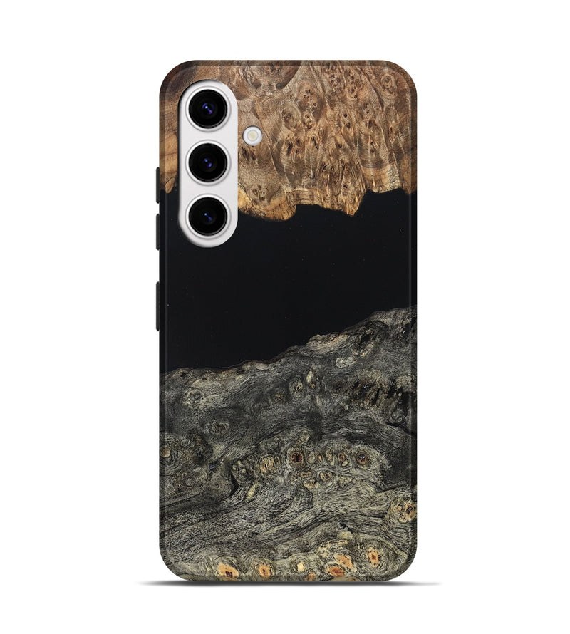 Galaxy S25 Wood Live Edge Phone Case - Cliff (Pure Black, 823430)