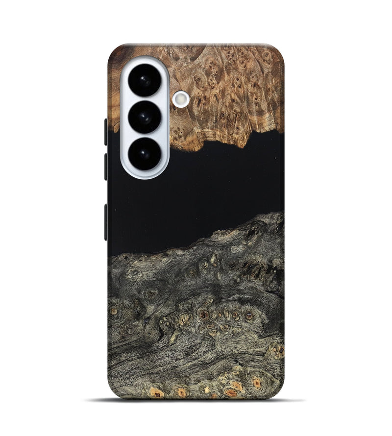 Galaxy S26 Wood Live Edge Phone Case - Cliff (Pure Black, 823430)