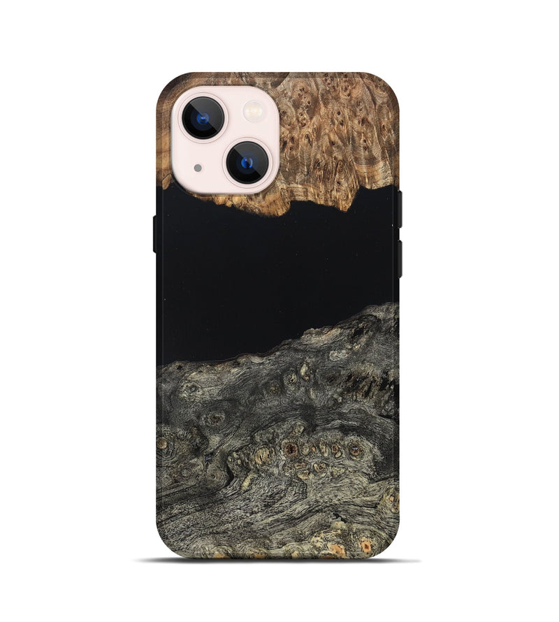 iPhone 13 mini Wood Live Edge Phone Case - Cliff (Pure Black, 823430)
