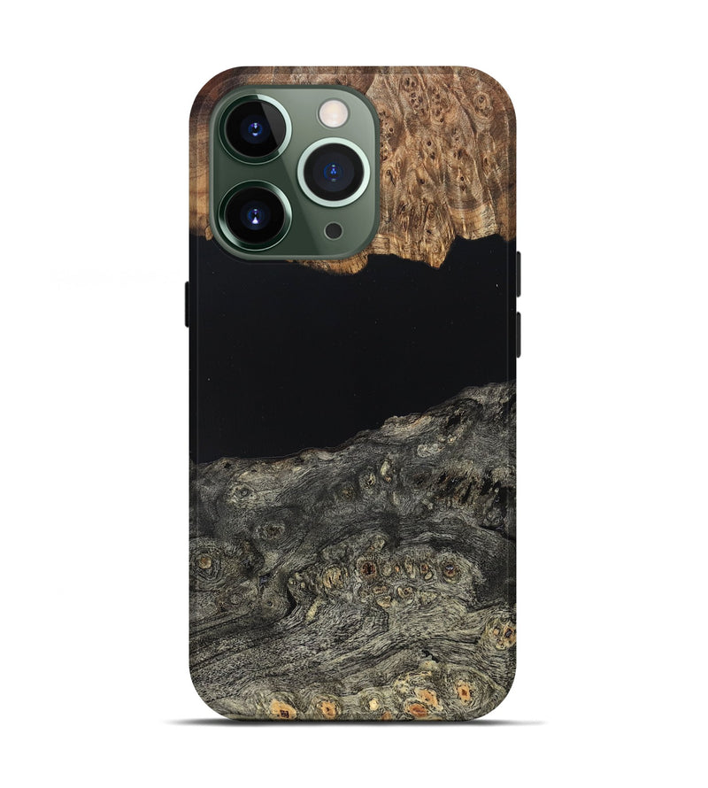 iPhone 13 Pro Wood Live Edge Phone Case - Cliff (Pure Black, 823430)