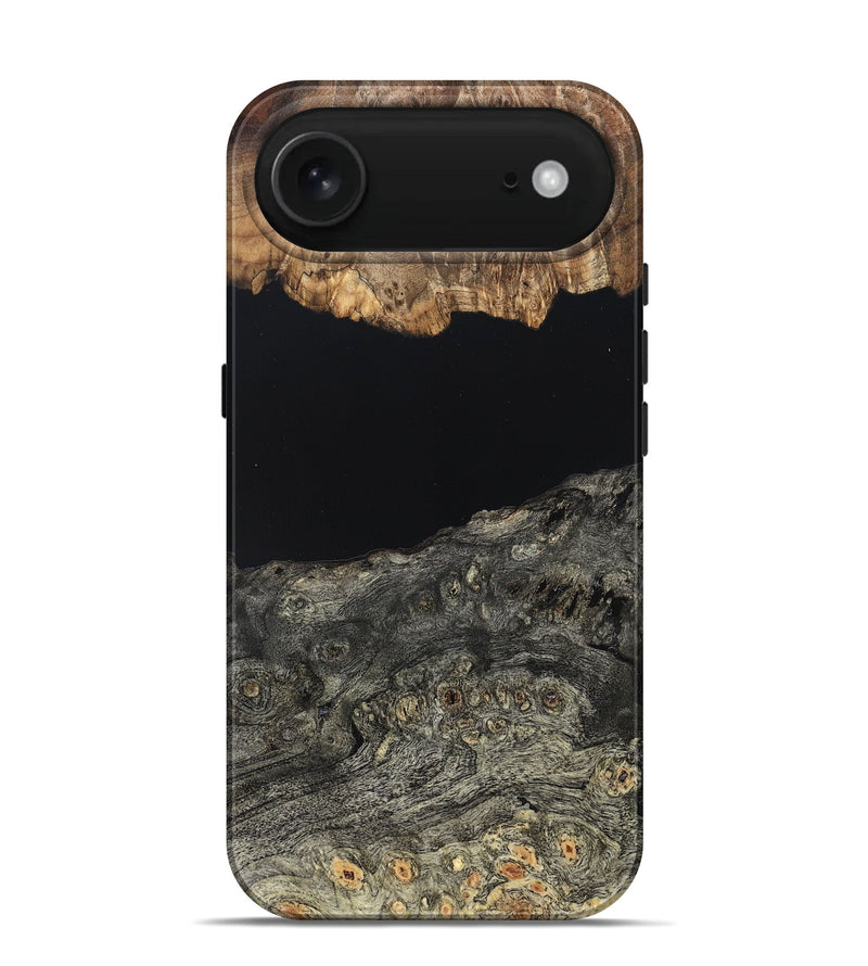 iPhone 17 Air Wood Live Edge Phone Case - Cliff (Pure Black, 823430)