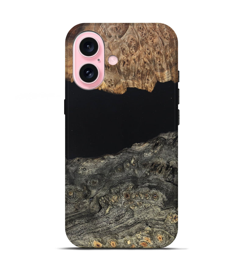 iPhone 17 Wood Live Edge Phone Case - Cliff (Pure Black, 823430)