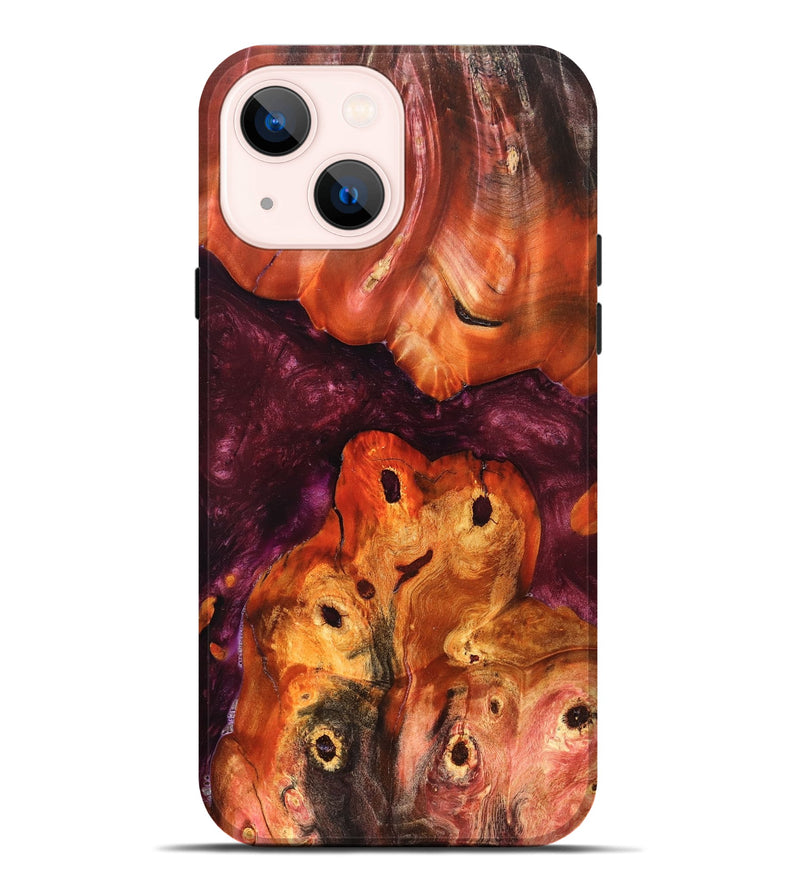 iPhone 14 Plus Wood Live Edge Phone Case - Kaia (Red, 823431)