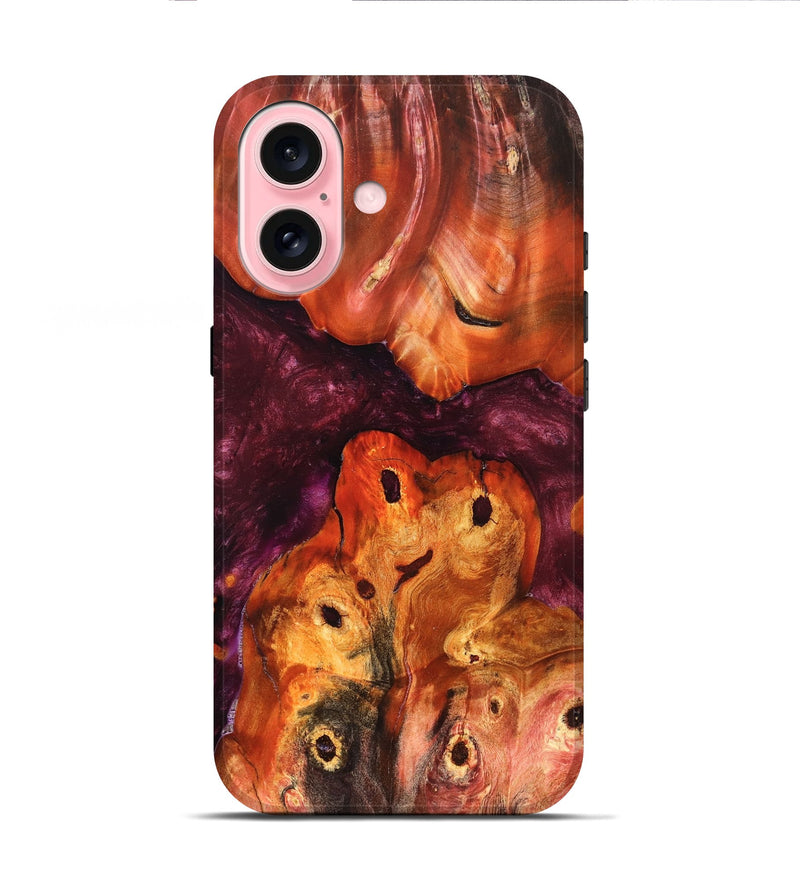 iPhone 16 Wood Live Edge Phone Case - Kaia (Red, 823431)