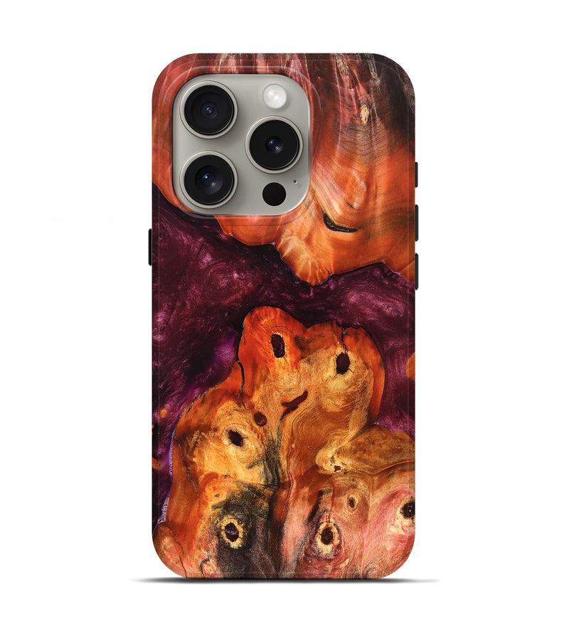 iPhone 16 Pro Wood Live Edge Phone Case - Kaia (Red, 823431)