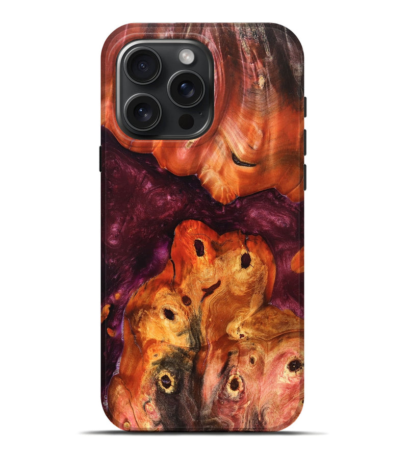iPhone 16 Pro Max Wood Live Edge Phone Case - Kaia (Red, 823431)