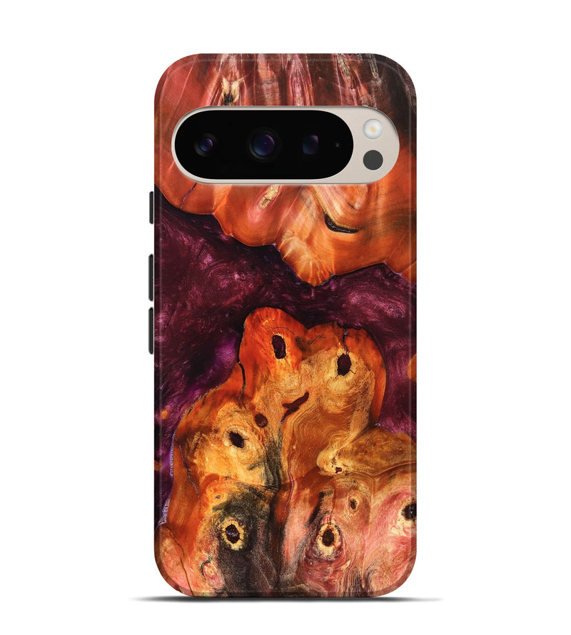 Pixel 9 Pro Wood Live Edge Phone Case - Kaia (Red, 823431)