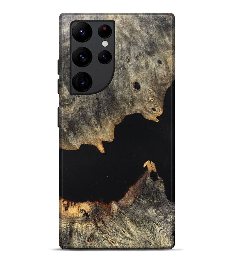 Galaxy S22 Ultra Wood Live Edge Phone Case - Ella (Pure Black, 823432)