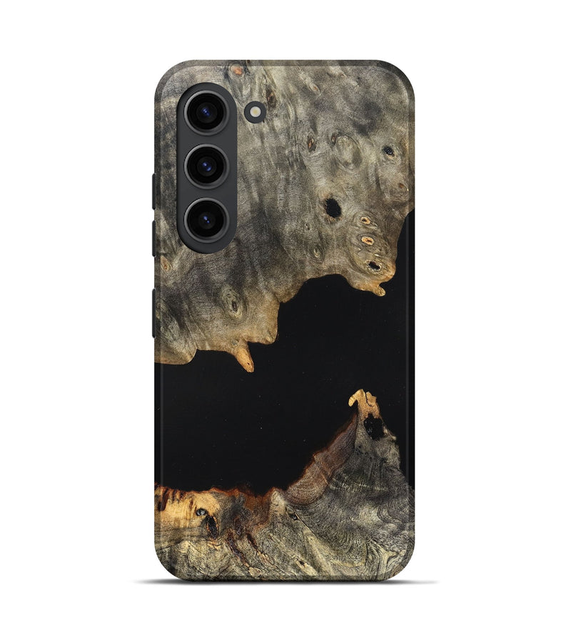 Galaxy S23 Wood Live Edge Phone Case - Ella (Pure Black, 823432)