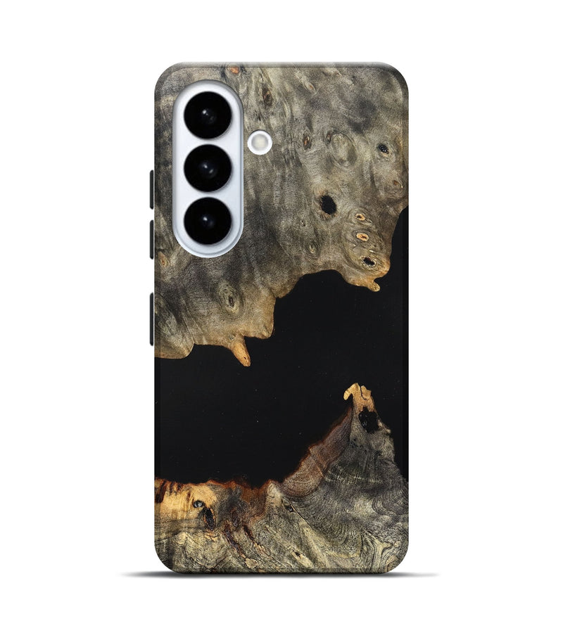 Galaxy S26 Wood Live Edge Phone Case - Ella (Pure Black, 823432)