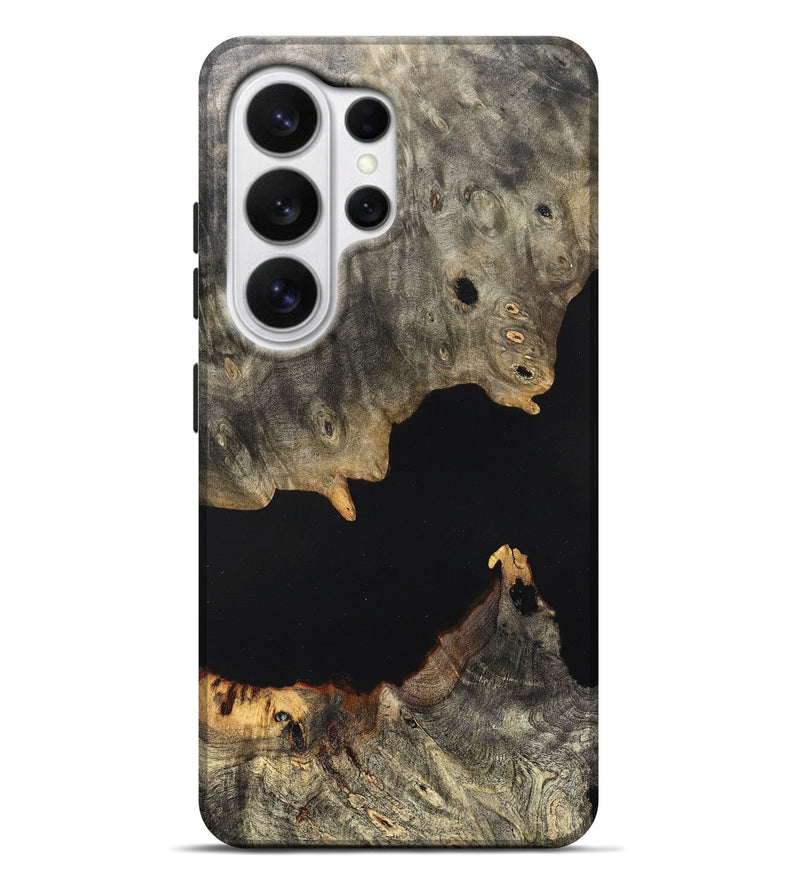 Galaxy S26 Ultra Wood Live Edge Phone Case - Ella (Pure Black, 823432)