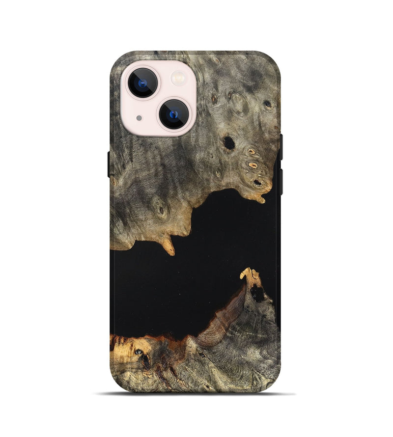 iPhone 13 mini Wood Live Edge Phone Case - Ella (Pure Black, 823432)