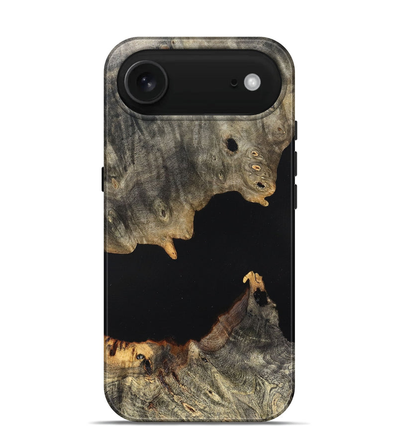 iPhone 17 Air Wood Live Edge Phone Case - Ella (Pure Black, 823432)