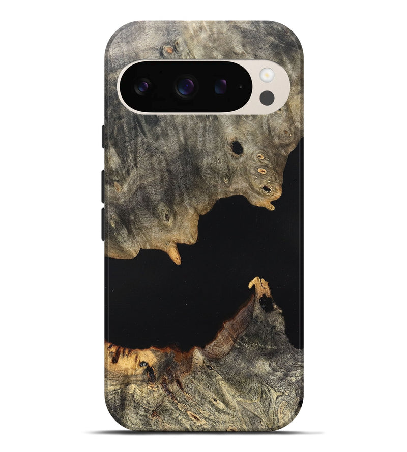 Pixel 9 Pro XL Wood Live Edge Phone Case - Ella (Pure Black, 823432)
