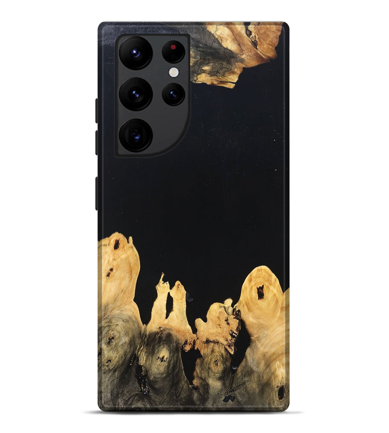 Galaxy S22 Ultra Wood Live Edge Phone Case - Burl (Pure Black, 823433)