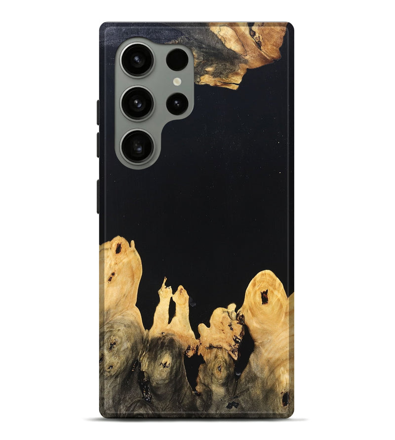 Galaxy S24 Ultra Wood Live Edge Phone Case - Burl (Pure Black, 823433)