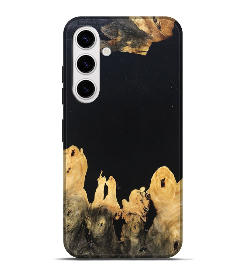 Galaxy S25 Plus Wood Live Edge Phone Case - Burl (Pure Black, 823433)