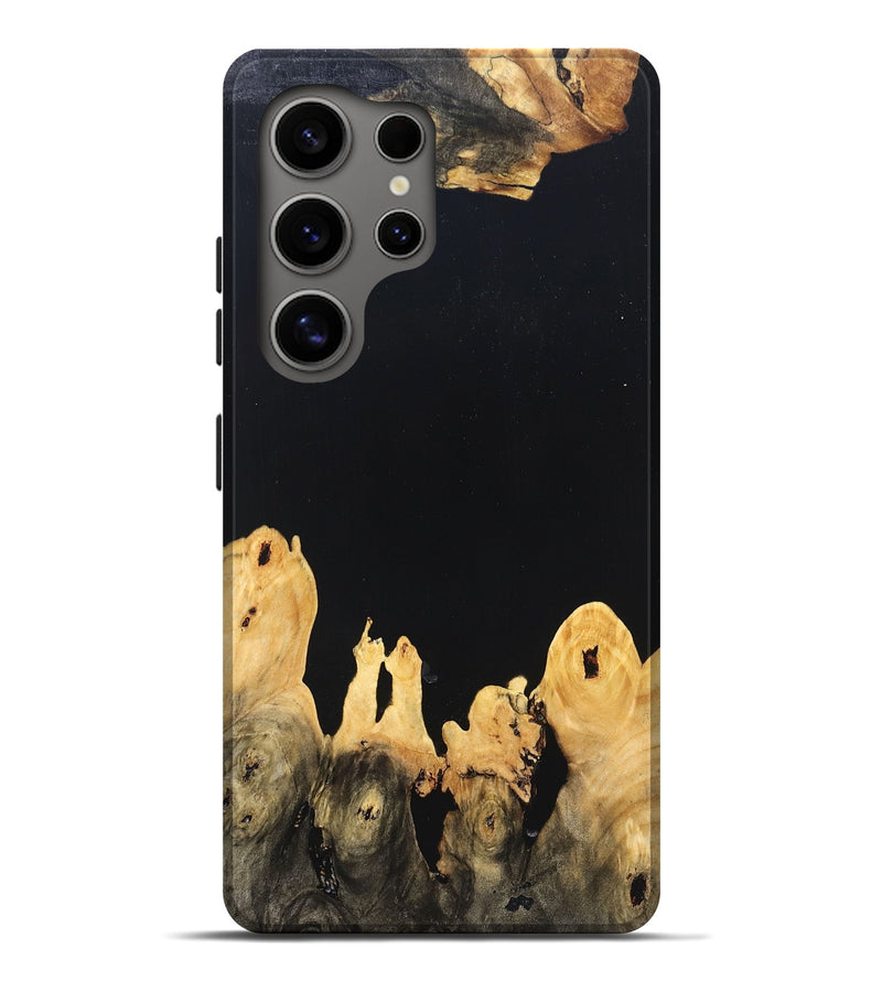 Galaxy S25 Ultra Wood Live Edge Phone Case - Burl (Pure Black, 823433)