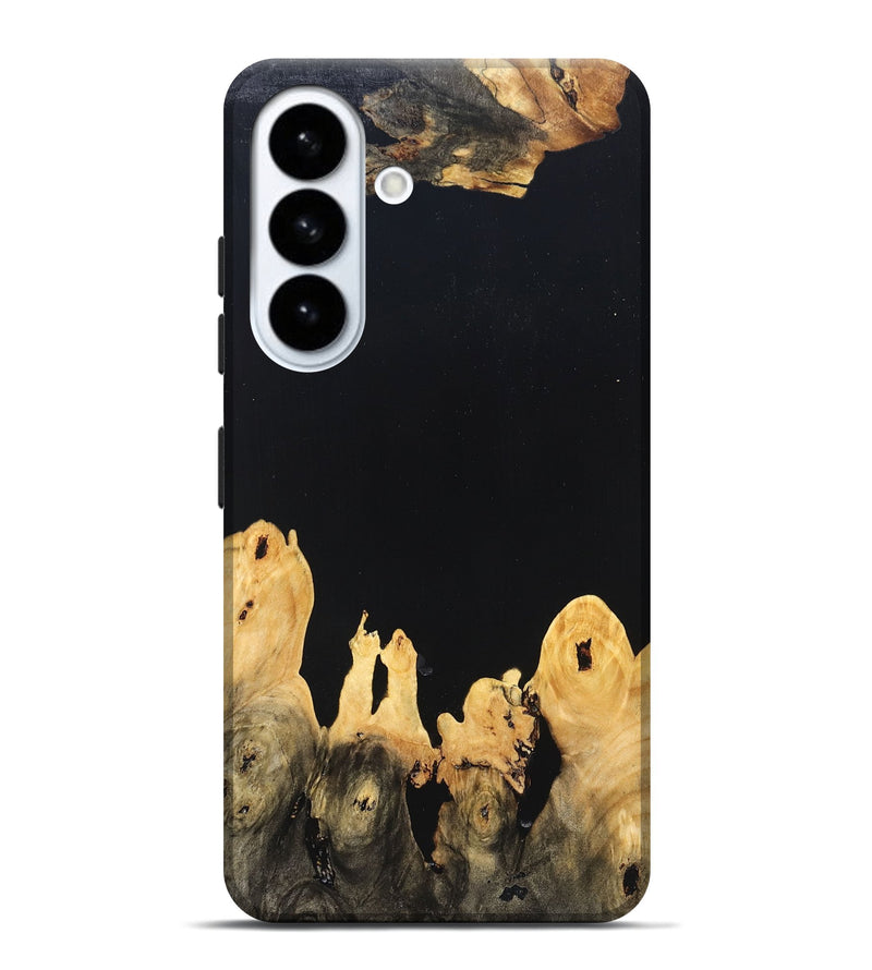 Galaxy S26 Plus Wood Live Edge Phone Case - Burl (Pure Black, 823433)