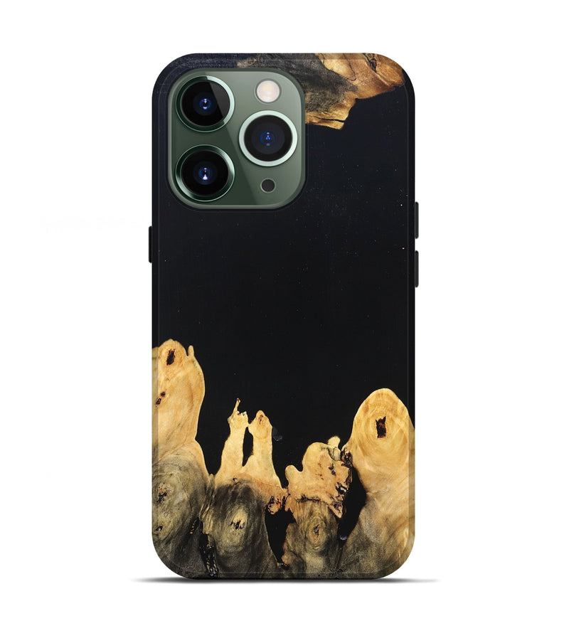 iPhone 13 Pro Wood Live Edge Phone Case - Burl (Pure Black, 823433)