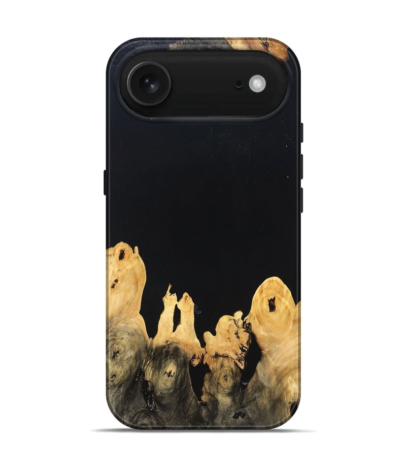iPhone 17 Air Wood Live Edge Phone Case - Burl (Pure Black, 823433)