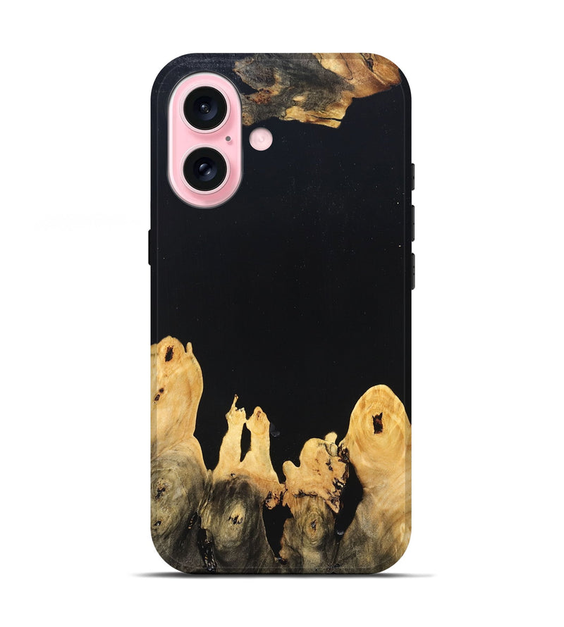 iPhone 17 Wood Live Edge Phone Case - Burl (Pure Black, 823433)