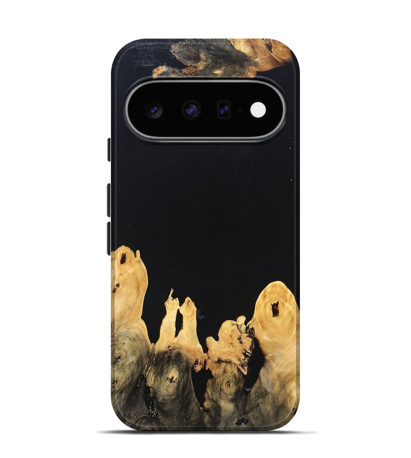 Pixel 11 Pro Wood Live Edge Phone Case - Burl (Pure Black, 823433)