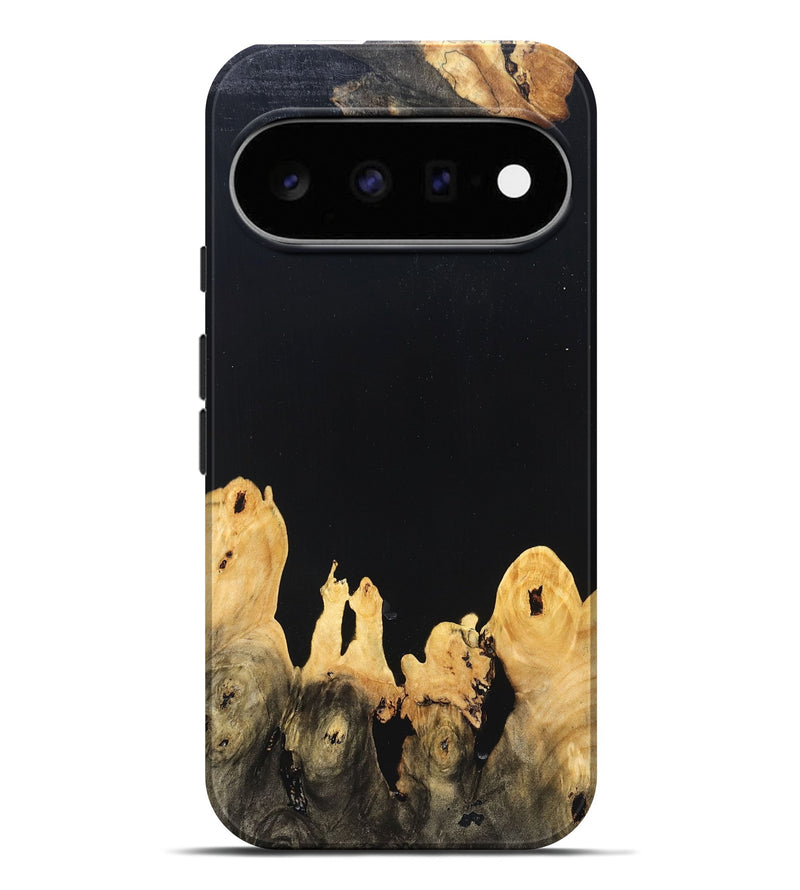 Pixel 11 Pro XL Wood Live Edge Phone Case - Burl (Pure Black, 823433)