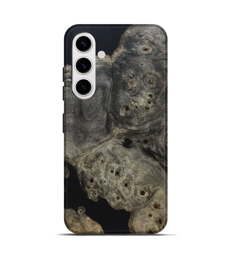 Galaxy S25 Wood Live Edge Phone Case - Aura (Pure Black, 823434)